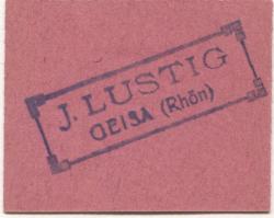 Geisa - Lustig, J., Glas- Porzellan- und Posamentierwaren - 1.7.1920 - 30.6.1921 - 1 Mark 