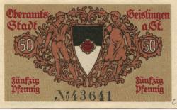 Geislingen - Stadt - Oktober 1918 - 1.10.1920 - 50 Pfennig 