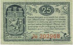 Geldern - Stadt - 7.5.1920 - 25 Pfennig 