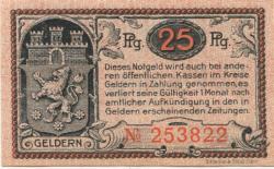 Geldern - Stadt - 30.3.1921 - 25 Pfennig 