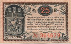 Geldern - Stadt - 30.3.1921 - 25 Pfennig 