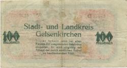 Gelsenkirchen - Stadt und Kreis - 21.7.1923 - 100 Millionen Mark 
