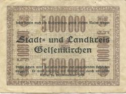 Gelsenkirchen - Stadt und Kreis - 9.8.1923 - 5 Millionen Mark 