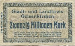 Gelsenkirchen - Stadt und Kreis - 21.9.1923 - 20 Millionen Mark 