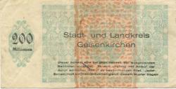 Gelsenkirchen - Stadt und Kreis - 25.9.1923 - 200 Millionen Mark 