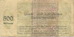 Gelsenkirchen - Stadt und Kreis - 6.10.1923 - 500 Millionen Mark 