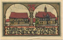Gernrode (heute: Quedlinburg) - Stadt - 9.5.1921 - 75 Pfennig