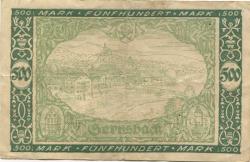 Gernsbach - Stadt - Oktober 1922 - 500 Mark
