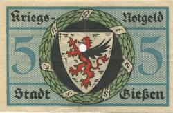Gießen - Stadt - 1.11.1918 - 1.2.1919 - 5 Mark 
