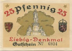 Gießen - Gießener Briefmarken-, Ansichtskarten- und Notgeldausstellung - 2.- 4.7.1921 - 25 Pfennig