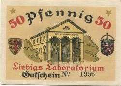 Gießen - Gießener Briefmarken-, Ansichtskarten- und Notgeldausstellung - 2.- 4.7.1921 - 50 Pfennig