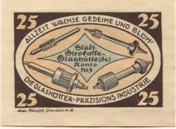 Glashütte - Stadt - 1.8.1921 - 25 Pfennig