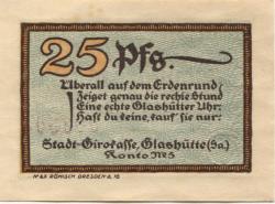 Glashütte - Stadt - 1.8.1921 - 25 Pfennig
