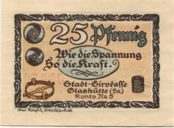 Glashütte - Stadt - 1.8.1921 - 25 Pfennig