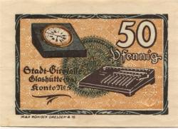 Glashütte - Stadt - 1.8.1921 - 50 Pfennig 