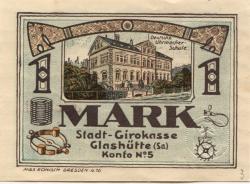 Glashütte - Stadt - 1.8.1921 - 1 Mark