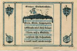 Glatz (heute: PL-Klodzko) - Stadt - - 31.12.1921 - 25 Pfennig