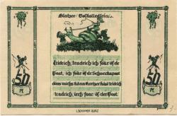 Glatz (heute: PL-Klodzko) - Stadt - - 31.12.1921 - 50 Pfennig