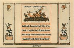 Glatz (heute: PL-Klodzko) - Stadt - - 31.12.1921 - 75 Pfennig