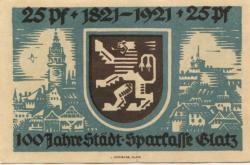 Glatz (heute: PL-Klodzko) - Stadt-Sparkasse - 6.10.1921 - 25 Pfennig