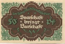 Glatz (heute: PL-Klodzko) - Stadt-Sparkasse - 6.10.1921 - 50 Pfennig