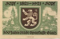 Glatz (heute: PL-Klodzko) - Stadt-Sparkasse - 6.10.1921 - 50 Pfennig