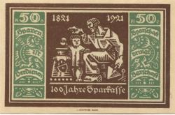 Glatz (heute: PL-Klodzko) - Stadt-Sparkasse - 6.10.1921 - 50 Pfennig