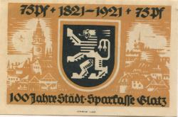 Glatz (heute: PL-Klodzko) - Stadt-Sparkasse - 6.10.1921 - 75 Pfennig