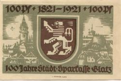 Glatz (heute: PL-Klodzko) - Stadt-Sparkasse - 6.10.1921 - 100 Pfennig