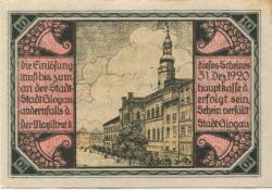 Glogau (heute: PL-Glogow) - Stadt - - 31.12.1920 - 10 Pfennig