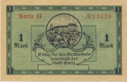 Greiz - Stadt - 2.11.1918 - 1 Mark