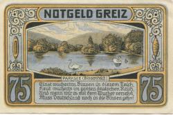 Greiz - Stadt - 5.9.1921 - 75 Pfennig