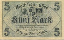 Greiz und Zeulenroda - Städte - 1.11.1918 - 5 Mark