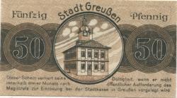 Greußen - Stadt - 1.12.1920 - 50 Pfennig