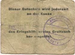 Groitzsch - Kriegshilfsverein - -- - 5 Pfennig