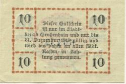 Großenhain - Stadt -- 31.12.1919 - 10 Pfennig