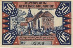 Grundhof - Gemeinde - 1.4.1920 - 31.12.1921 - 50 Pfennig