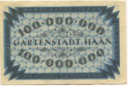 Haan - Stadt - 1.10.1923 - 100 Millionen Mark 