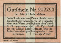 Hadersleben (heute: DK-Haderslev) - 1920 - 10 Pfennig 