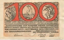 Hagen - Stadt und Kreis - 15.10.1922 - 100 Mark 