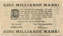 Hagen - Stadt und Kreis - 22.10.1923 - 1 Milliarde Mark 