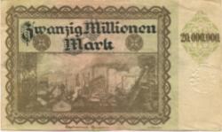 Hamborn (heute: Duisburg) - Thyssen-Hütte, August, Gewerkschaft, Gewerkschaften Friedrich Thyssen, Lohberg, Rhein I - 1.9.1923 - 31.3.1924 - 20 Millionen Mark