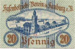 Hamburg - Hafenbetriebs-Verein eV, Wolfgangsweg 5 - April 1920 - 20 Pfennig 