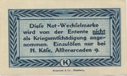 Hamburg - Käse, H., Alsterarcaden 9 - - 1.1.1921 - 10 Pfennig