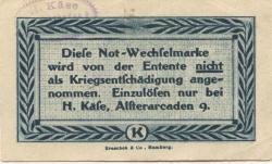 Hamburg - Käse, H., Alsterarcaden 9 - - 1.1.1921 - 10 Pfennig