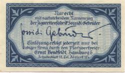 Hamburg - Sossidi, Gebrüder, Zigarettenfabrik, Schulterblatt 58 - - 1.3.1921 - 20 Pfennig