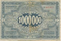 Hannover - Landesbank der Provinz - 9.8.1923 - 1 Million Mark