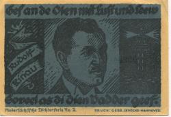 Hannover - Altershilfe des deutschen Volkes, Provinzialausschuss Hannover - 1.2.1922 - 10 Mark