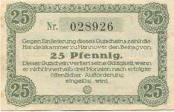 Hannover - Handelskammer - 15.3.1917 - 25 Pfennig