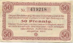 Hannover - Handelskammer - 15.3.1917 - 50 Pfennig